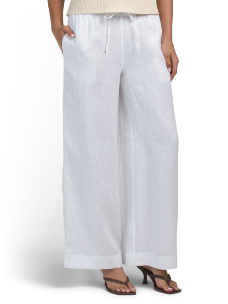 Martha Stewart Collection Linen Self Drawcord Pants